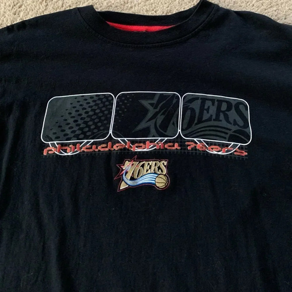 Pro Edge Philadelphia Sixers 76ers Basketball NBA T-shirt Black Red Size M - Picture 4 of 5